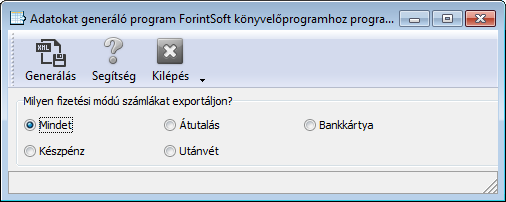 Ügyviteli szoftver: Forintsoft export